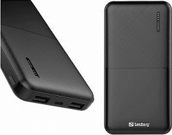 Sandberg Saver Powerbank 10000 mAh, 2× USB-A, čierna