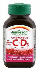 Jamieson Vitamín C+D Cherry 500 mg 30 tbl.